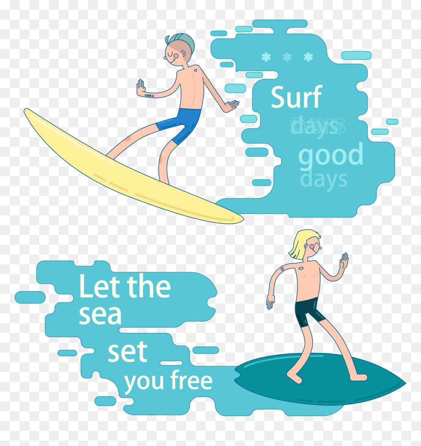 Transparent Surfboard Clipart Png - Surfing, Png Download - cartoon wave png