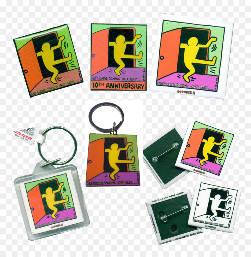 Keith Haring National Coming Out Day Logo Button Lapel - Art, HD Png Download - keith haring png
