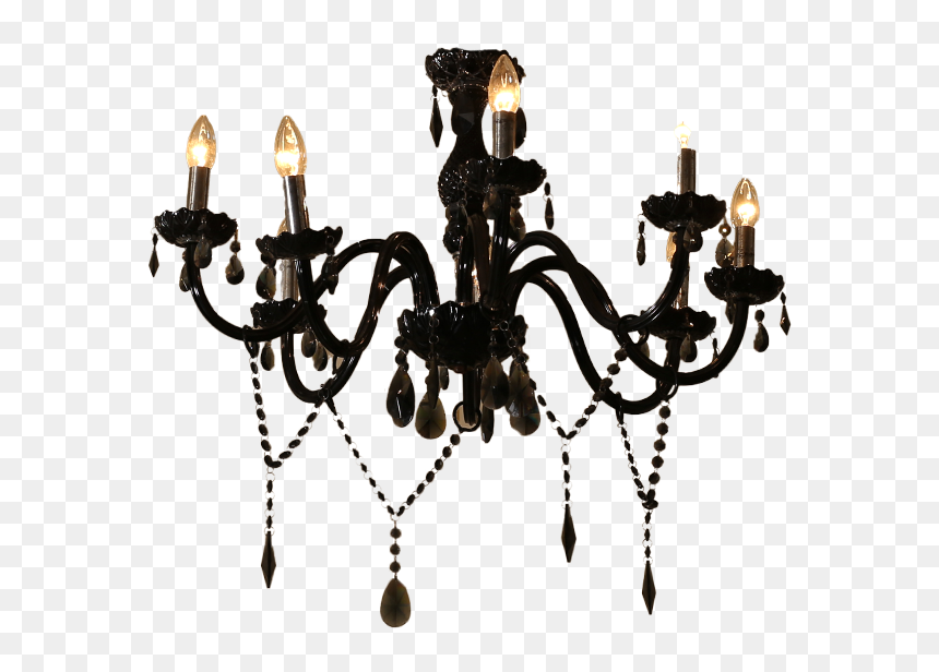 Black Crystal Chandelier - Chandelier, HD Png Download - black chandelier png