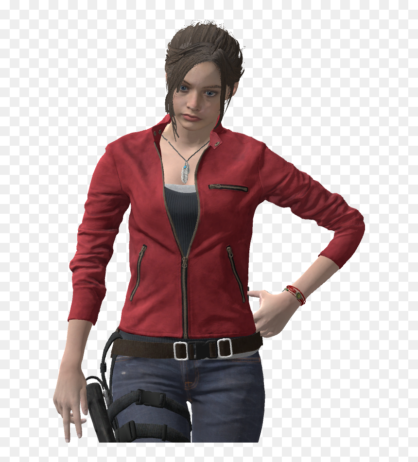 Leather Jacket, HD Png Download - claire redfield png