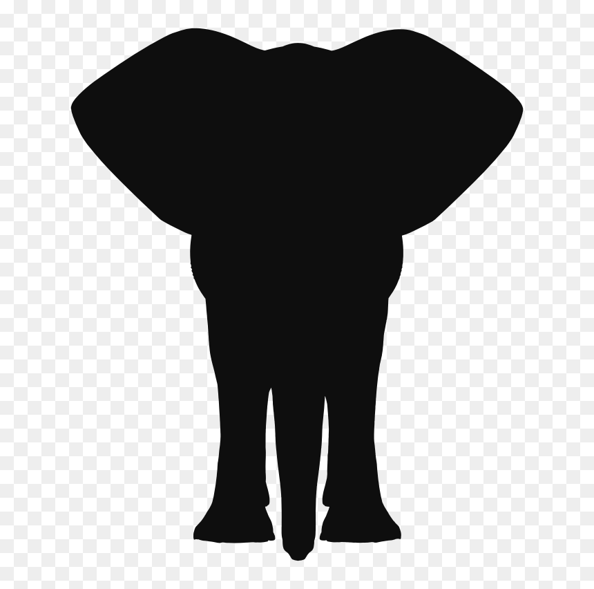 Indian Elephant African Elephant Silhouette Clip Art - Elephant Front Clip Art, HD Png Download - motif png