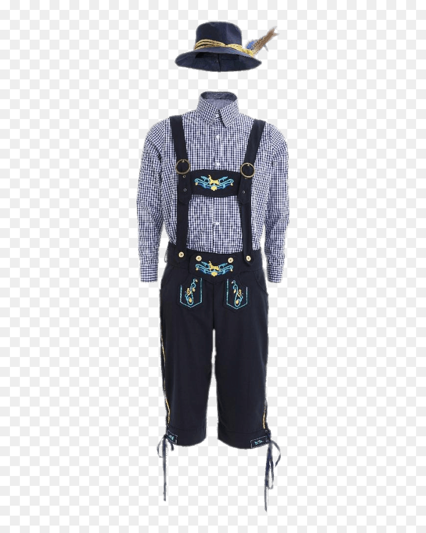 Blue Lederhosen - Male Traditional German Clothing, HD Png Download - suspenders png