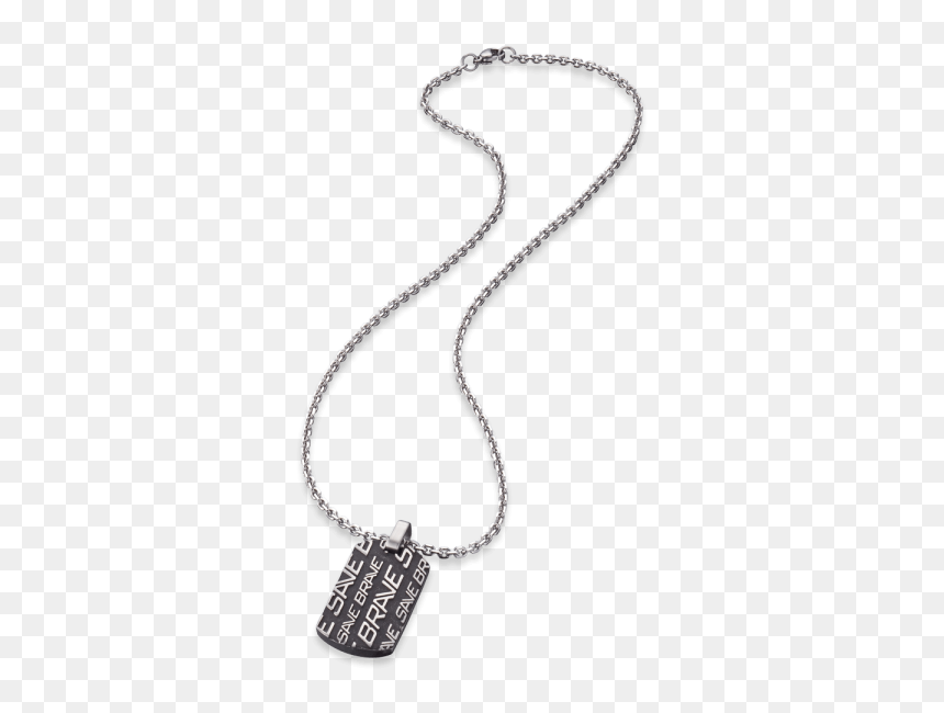 Save Brave Dog Tag Necklace Samuel Stainless Steel - Locket, HD Png Download - dog tag chain png