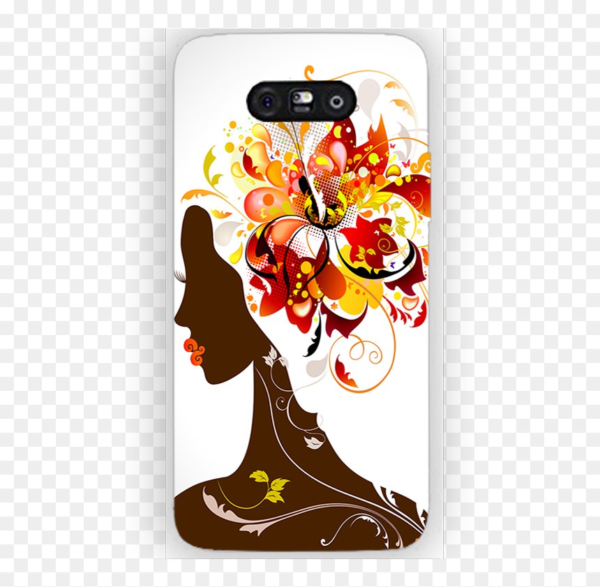 Lg G5 Young Girl Showing Hairstyle With Flowers Designer - Moto E4 Plus Phone Case In Girls, HD Png Download - lg g5 png