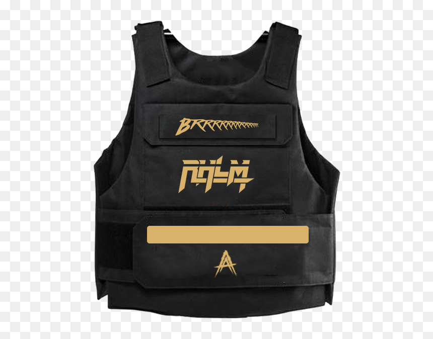 Rhlm Black/gold Reflective Vest"
 Class="lazy - Never Broke Again Shorts, HD Png Download - life jacket png