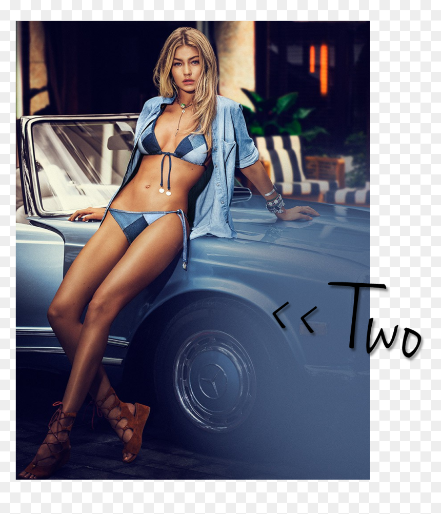 Gigi Hadid Seafolly Denim, HD Png Download - bikini babe png