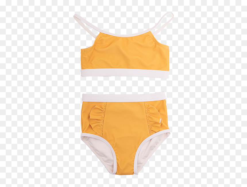 Rock Your Baby Mustard Frill High Waisted Bikini"
 - High-rise, HD Png Download - bikini babe png