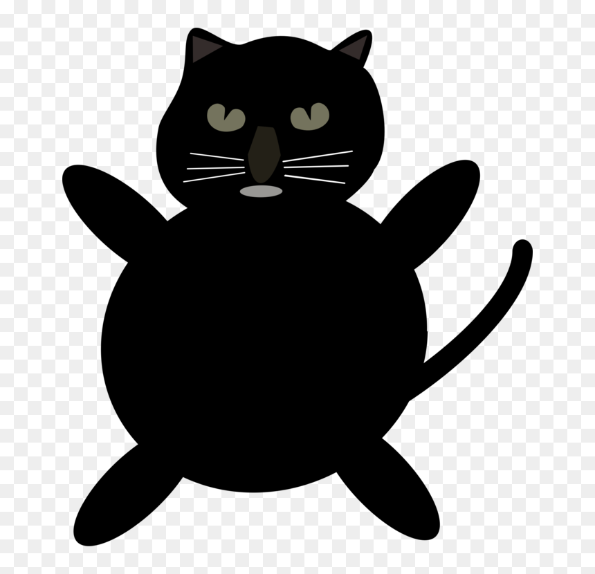 Snout,silhouette,small To Medium Sized Cats - Blackcatcartoon Png Transparent, Png Download - black kitten png
