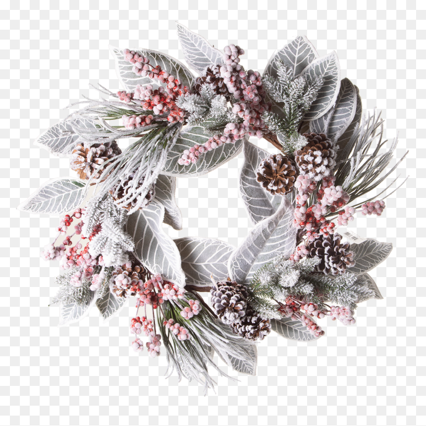 Wreath, HD Png Download - snow pine tree png