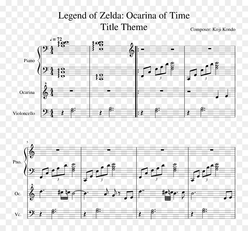 Sheet Music, HD Png Download - zelda ocarina of time png