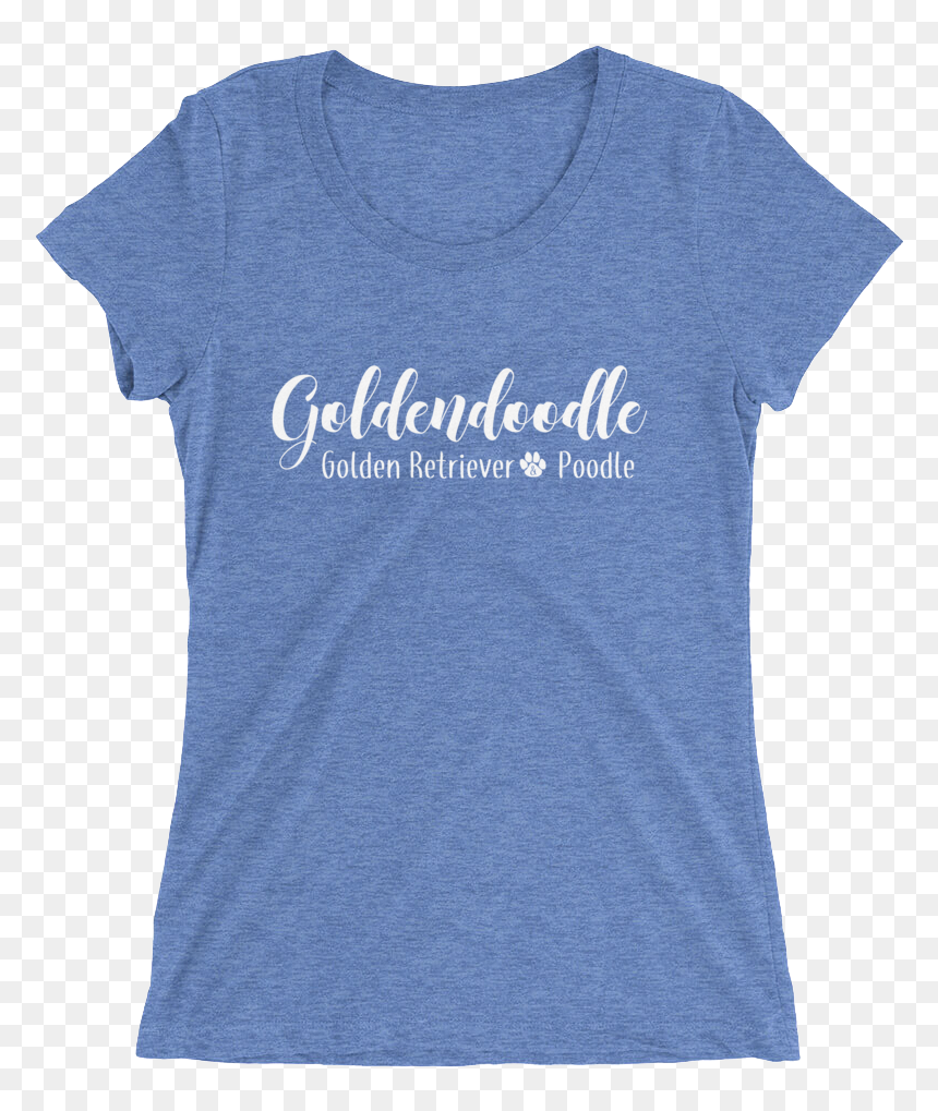 Golden And Poodle Mockup Front Flat Blue Triblend, HD Png Download - goldendoodle png
