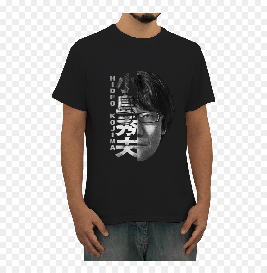 Camiseta Hideo Kojima De Eli Alberto Buenona - Camiseta Preta Com Frase Dourada, HD Png Download - hideo kojima png