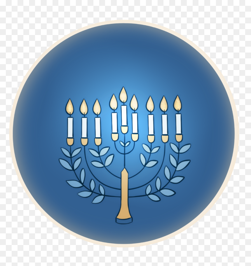 Schanukkah Menorah Blue Candles Chanukah , Png Download - Circle, Transparent Png - hanukkah menorah png