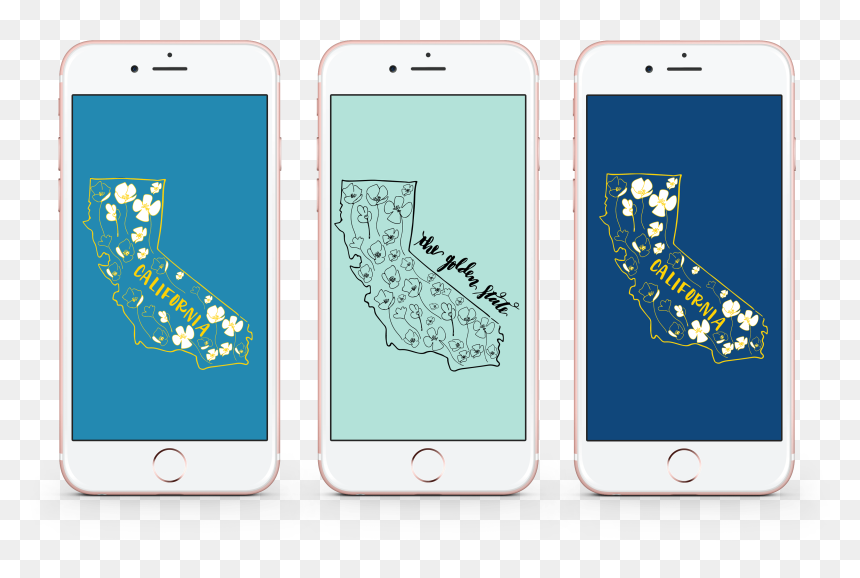 Mockups Of Golden State Lockscreens - Iphone, HD Png Download - california poppy png