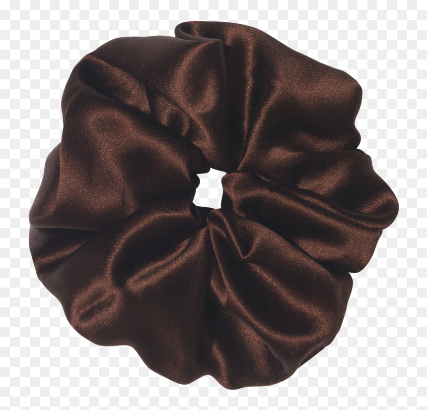 The Scrunchie Silk Hair Accessory In Chocolate - Brown Scrunchies Png, Transparent Png - hair accessories png