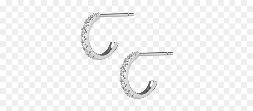 Huggie Earrings With White Diamonds - Earrings, HD Png Download - run the jewels png