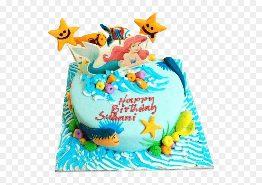 Birthday Princess Ariel Cake, HD Png Download - princess ariel png