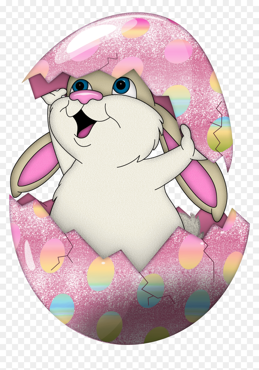 Easter Cute Bunny In Egg Transparent Png Clipart - Easter Bunny Transparent Png, Png Download - egg cartoon png