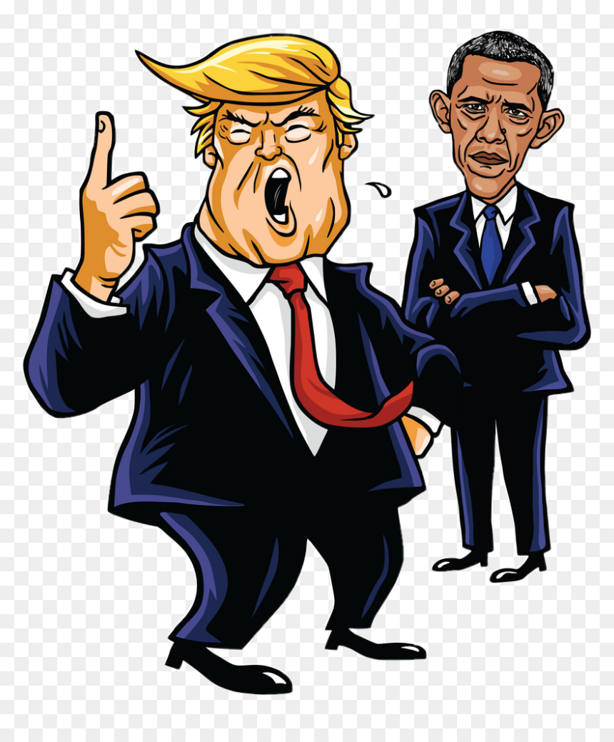 Trump And Obama Drawing, HD Png Download - obama standing png