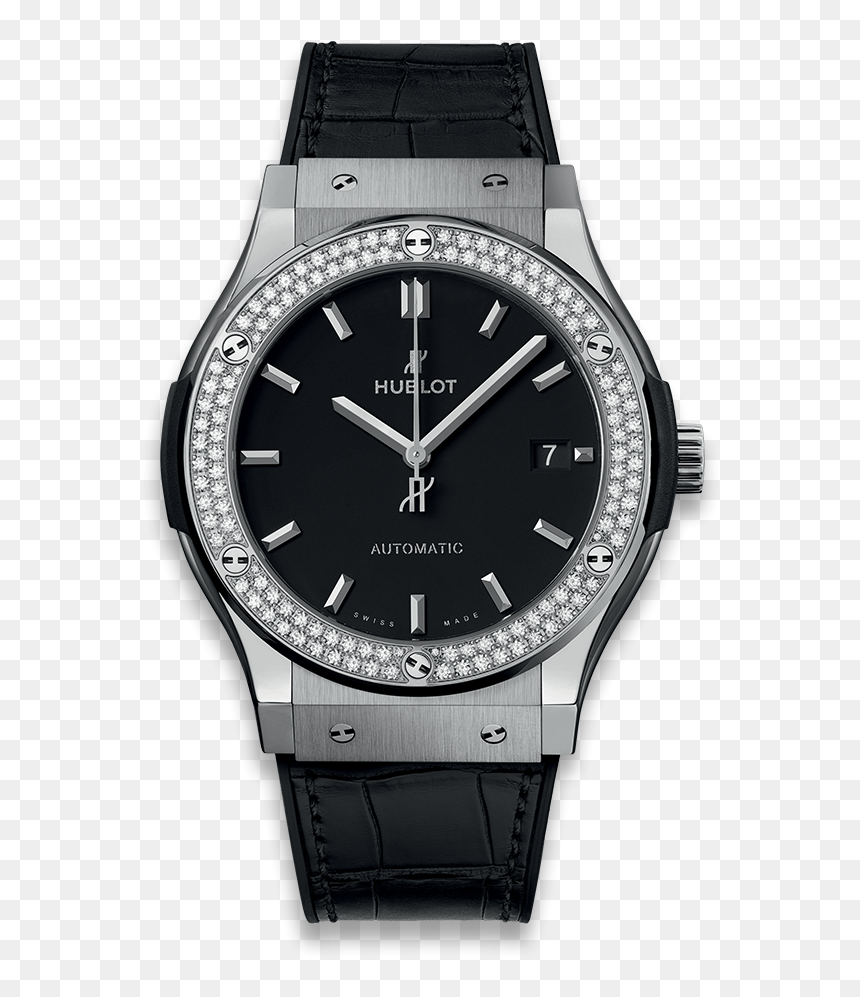 Classic Fusion Titanium Diamonds - Hublot Watch Classic Fusion, HD Png Download - diamond watch png