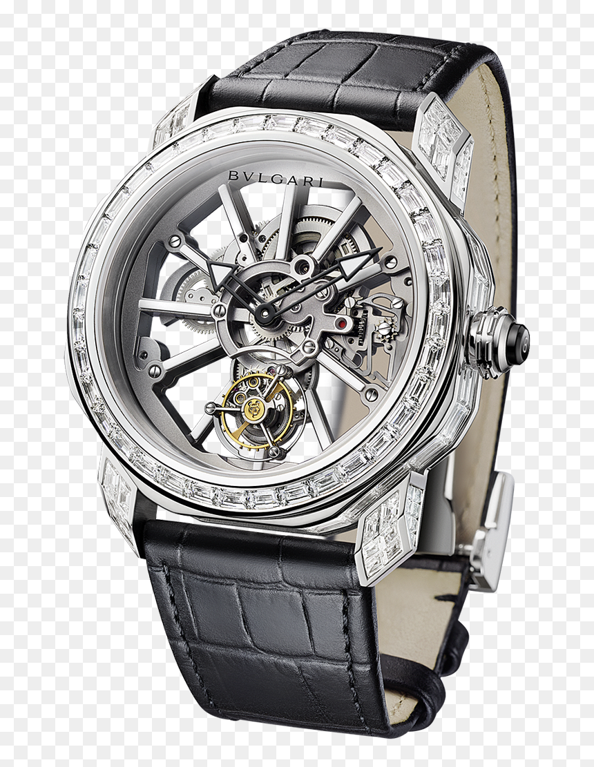 Bulgari Octo Tourbillon Sapphire Watch, HD Png Download - diamond watch png