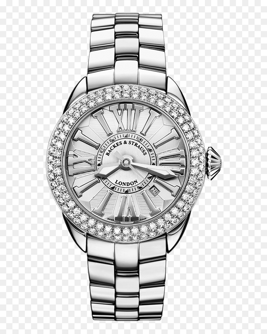 Piccadilly Steel 40 Sp Diamond Set Case Watch - Gold Rolex With Diamond Bezel, HD Png Download - diamond watch png
