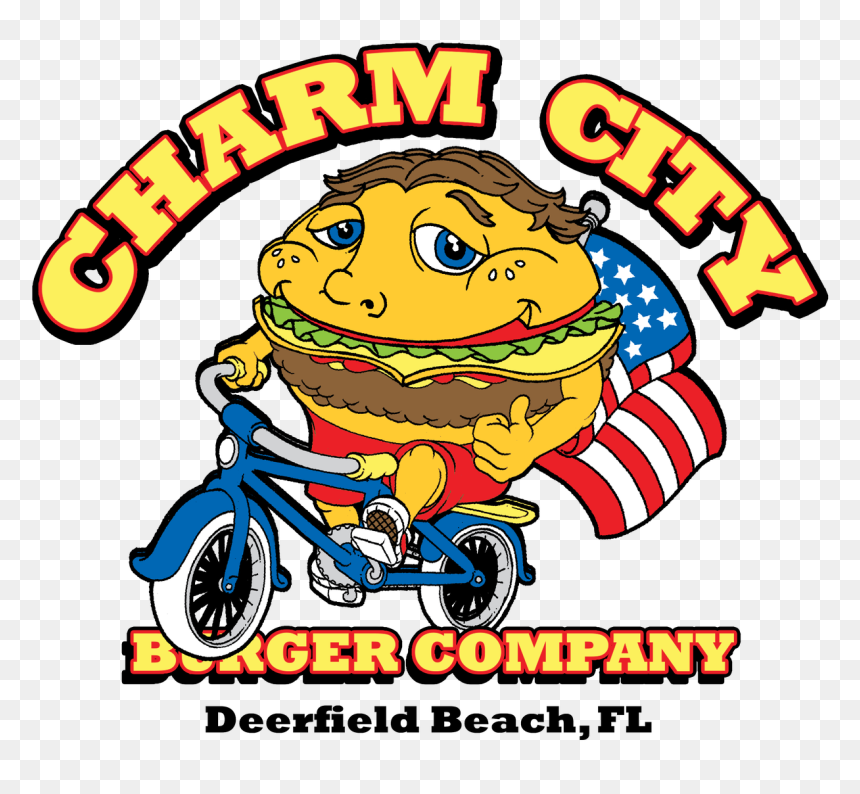 Charm City Burger Logo, HD Png Download - cartoon burger png