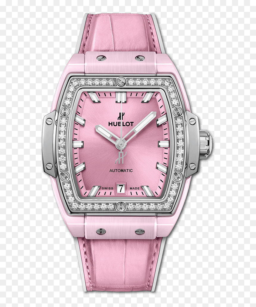 Spirit Of Big Bang Pink Ceramic Titanium Diamonds - Hublot Spirit Of Big Bang Pink, HD Png Download - pink rectangle png