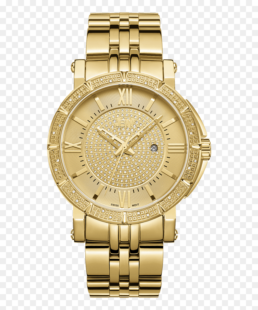 Jbw Vault J6343a Gold Diamond Watch Front - Gold Guess Watch For Men, HD Png Download - diamond watch png
