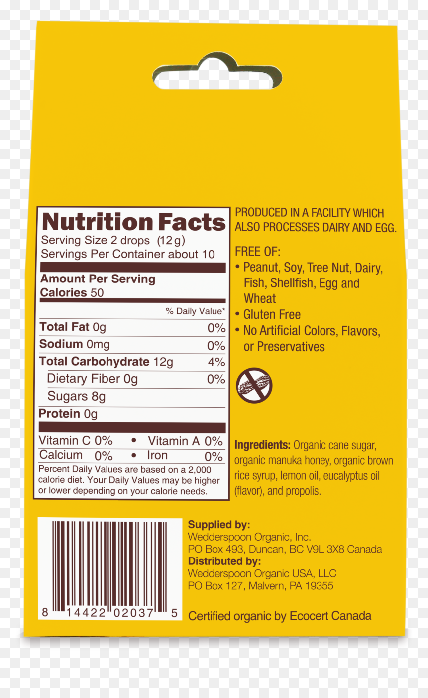 Wedderspoon Manuka Honey Drops Lemon, HD Png Download - honey drop png