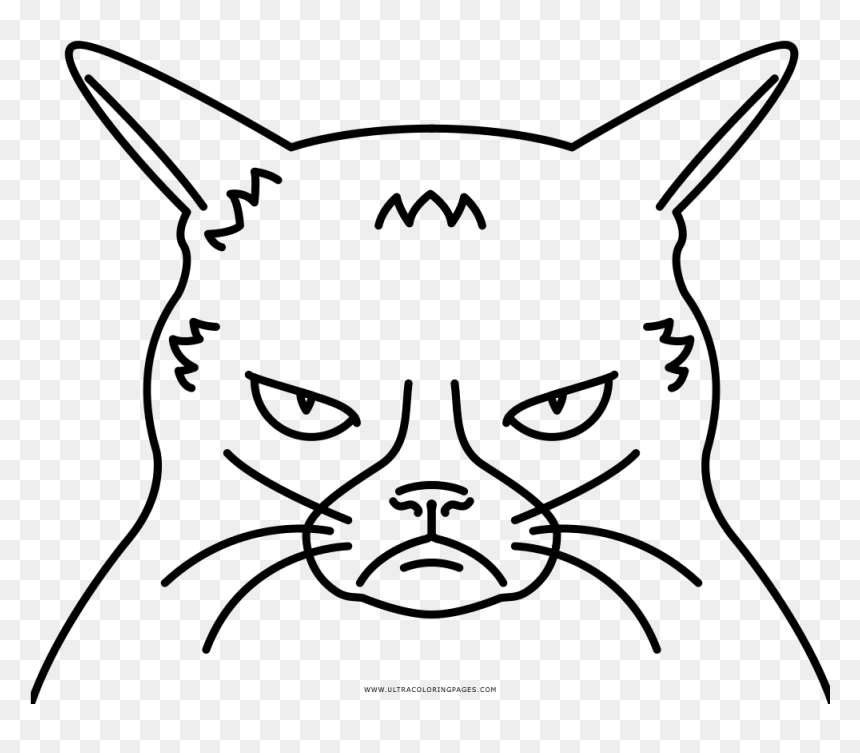 Line Art, HD Png Download - grumpy cat png