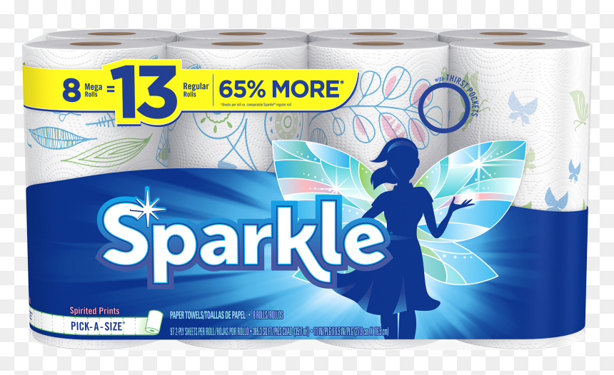 Sparkle Paper Towels 8 Pack, HD Png Download - sparkle transparent png