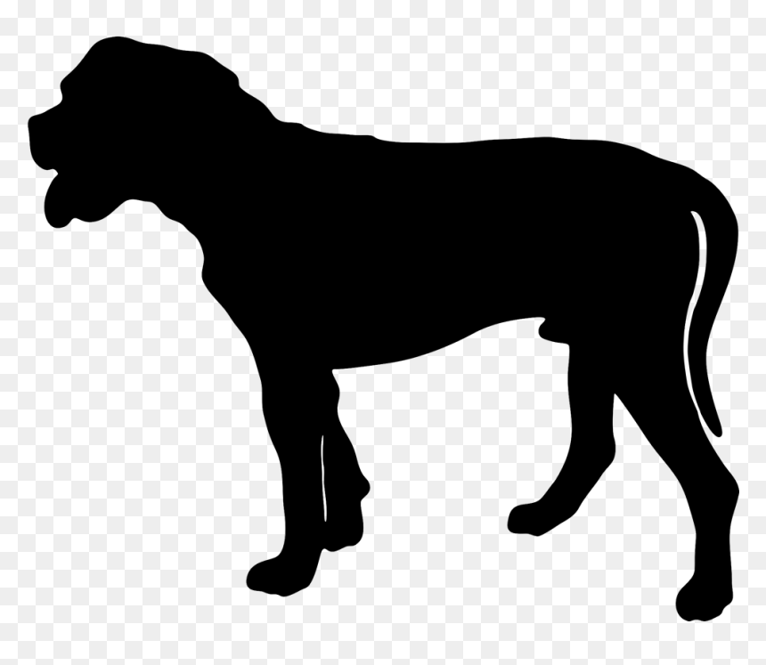 American Bulldog Silhouette Png, Transparent Png - pitbull png