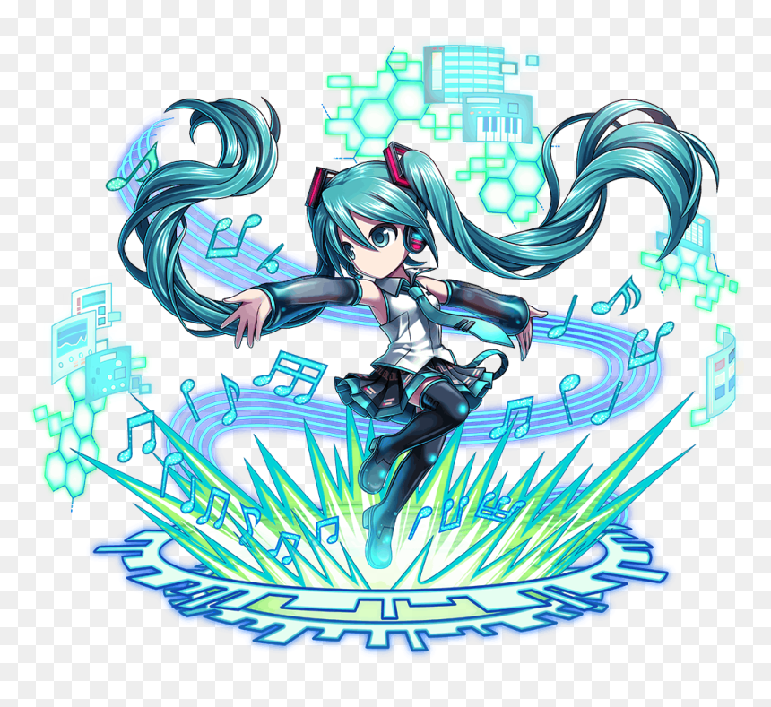 Brave Frontier Vocaloid, HD Png Download - hatsune miku png