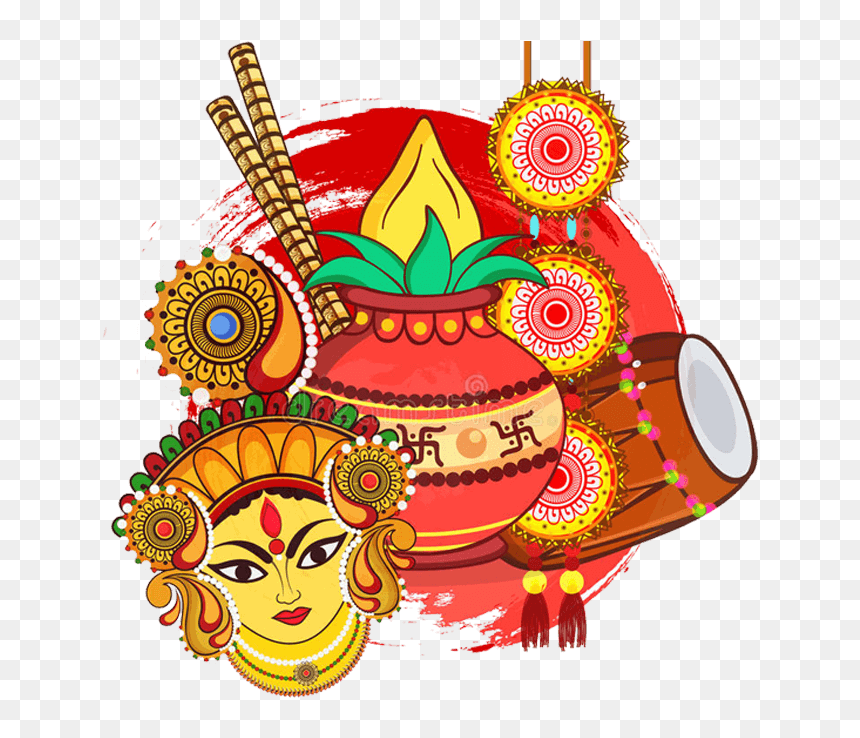 শারদীয়া শুভেচ্ছা Png, Transparent Png - navratri png