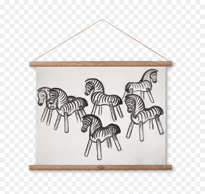 Zebras Line Drawing Design Kay Bojesen Denmark 43 Black - Kay Bojesen Zebra, HD Png Download - zebra cartoon png