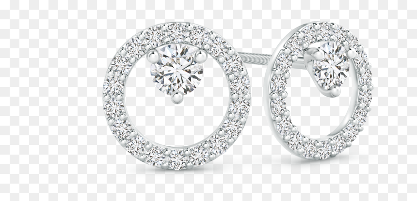 Earrings, HD Png Download - diamond circle png
