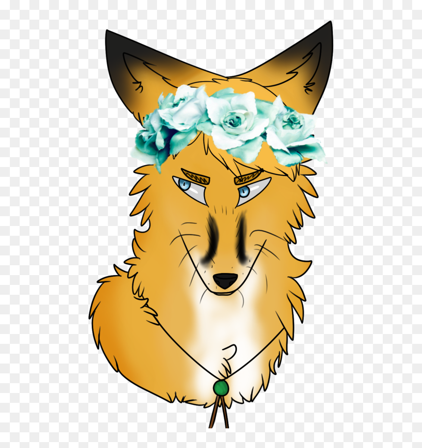 Fox Clipart Flower - Cartoon, HD Png Download - yellow flower crown png