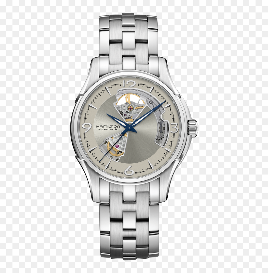 Jazzmaster Open Heart Auto Automatic Watch"
 Class="gallery - Hamilton Jazzmaster Open Heart Silver, HD Png Download - grey heart png