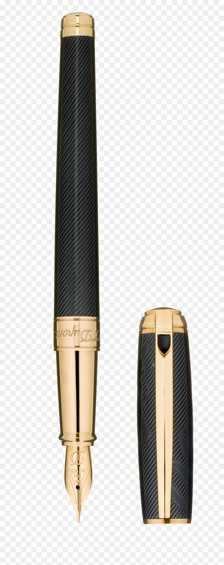 St Dupont Line D James Bond 007 Fountain Pen Black, HD Png Download - gold zipper png