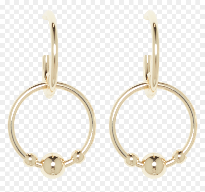 Eternal Ball Drop Hoops In Colour Gold Earth - Earrings, HD Png Download - ball drop png