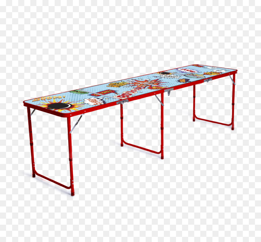 Comic Beer Pong Table - Beer Pong, HD Png Download - beer pong table png