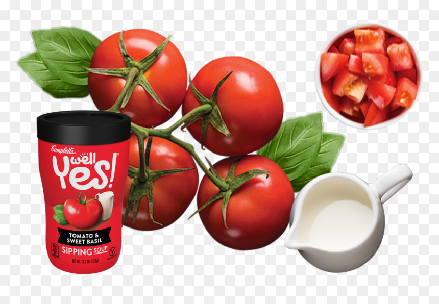 Well Yes Roasted Red Pepper & Tomato Sipping Soup With - Plum Tomato, HD Png Download - tomato soup png