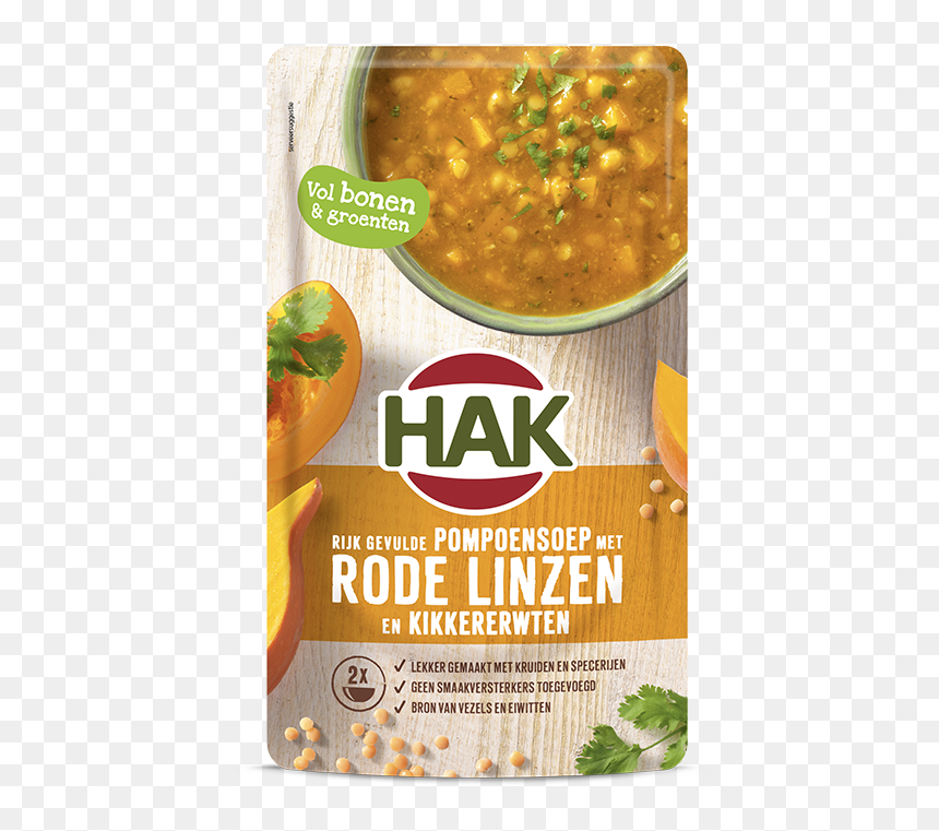 Pumpkin Soup With Red Lentils And Chickpeas - Hak Soep In Zak, HD Png Download - tomato soup png