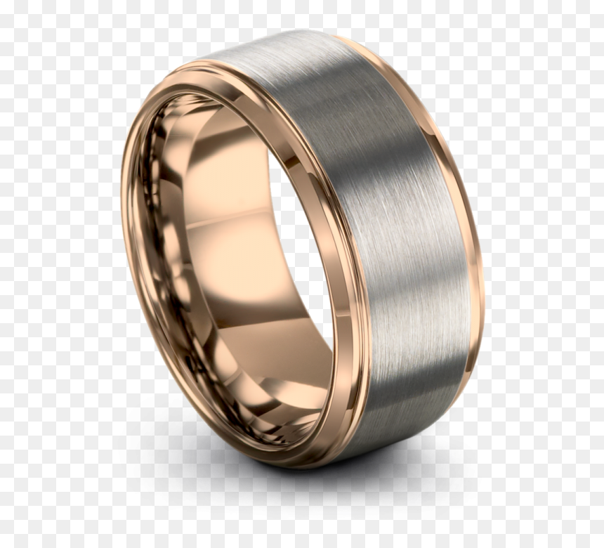 Galena Gray Rose Gold 10mm Wedding Rings - Engagement Ring, HD Png Download - metal ring png