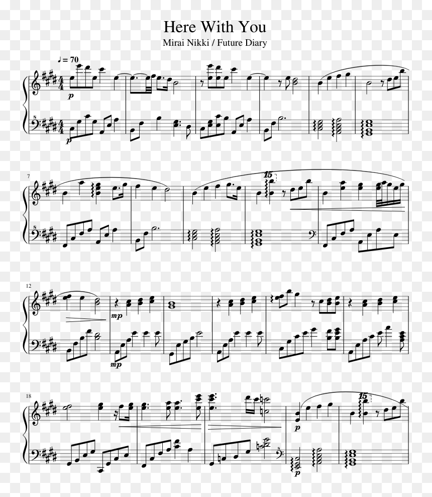 Transparent Mirai Nikki Png - Sonata In D Albeniz Sheet Music, Png Download - mirai nikki png