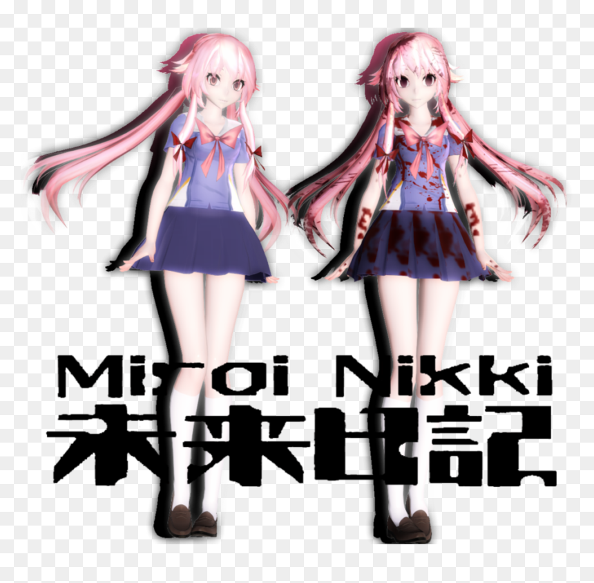 Yuno Gasai, Mirai Nikki - Yuno Gasai Mmd Dl, HD Png Download - mirai nikki png