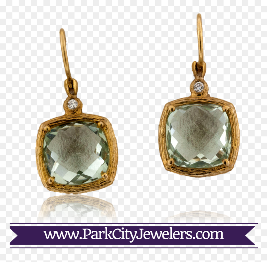 Green Amethyst And Diamond Earrings - Ring, HD Png Download - manta ray png
