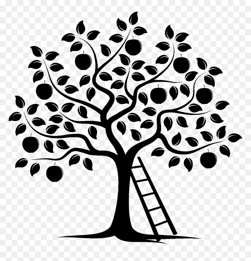 Transparent Sombra Png - Apple Tree Silhouette Png, Png Download - apple silhouette png