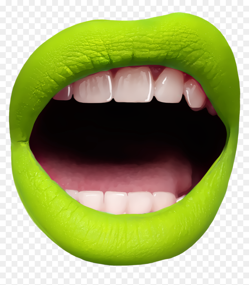 Follow @pedromartinx 💎 - Green Lips Transparent, HD Png Download - lips icon png